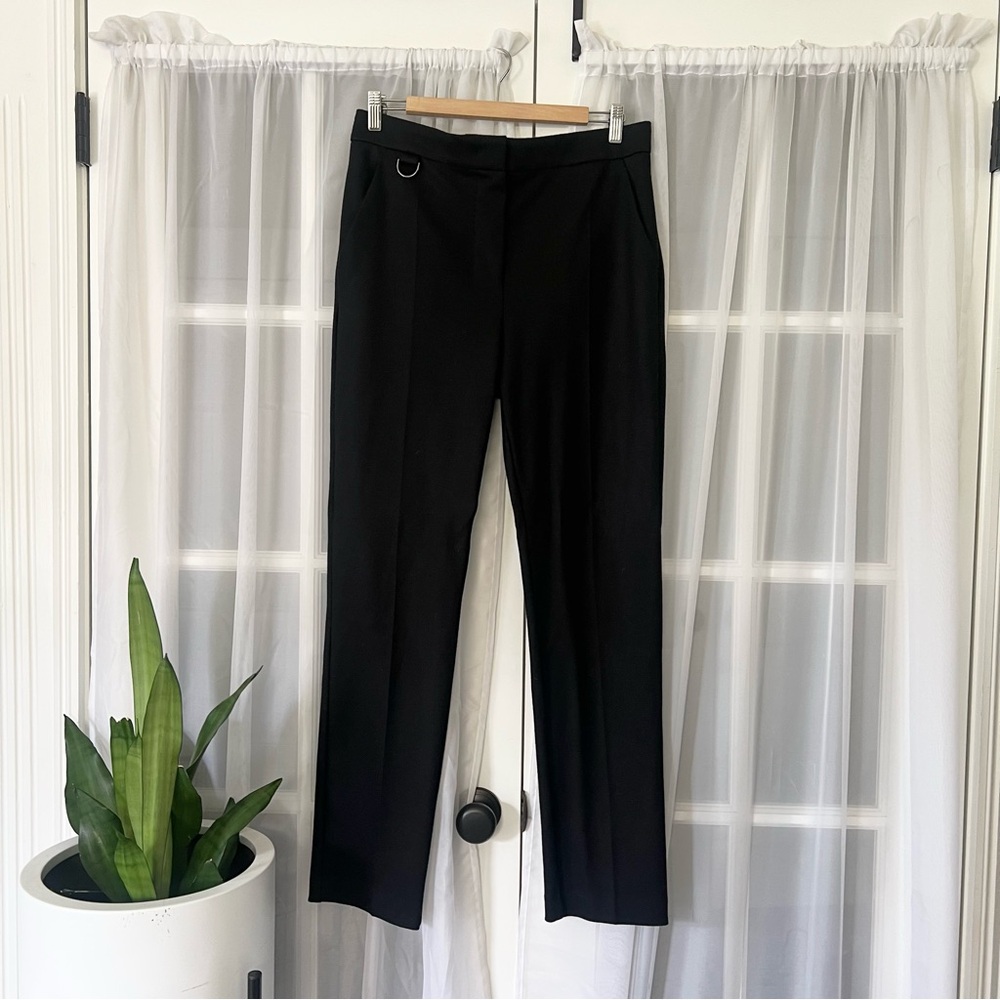 MaxMara D-ring High Waist Black 100% Wool Pants Size 12